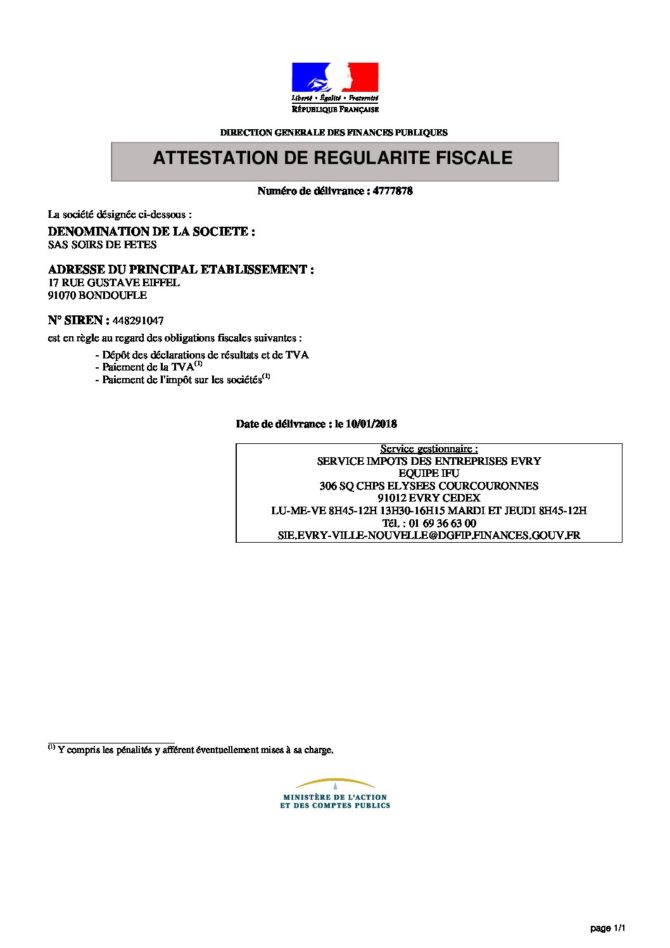 Modèle Attestation De Régularité Fiscale Attestation Sur Lhonneur